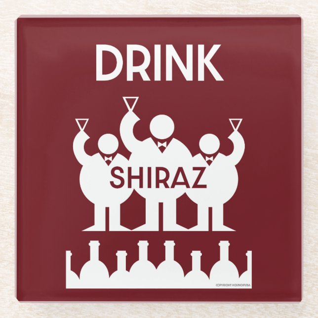Posavasos De Vidrio Shiraz Wine Drinkers (Anverso)