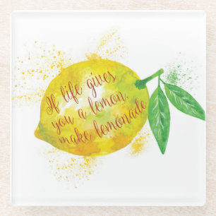Posavasos De Vidrio Si la vida le da un limón, haga la limonada