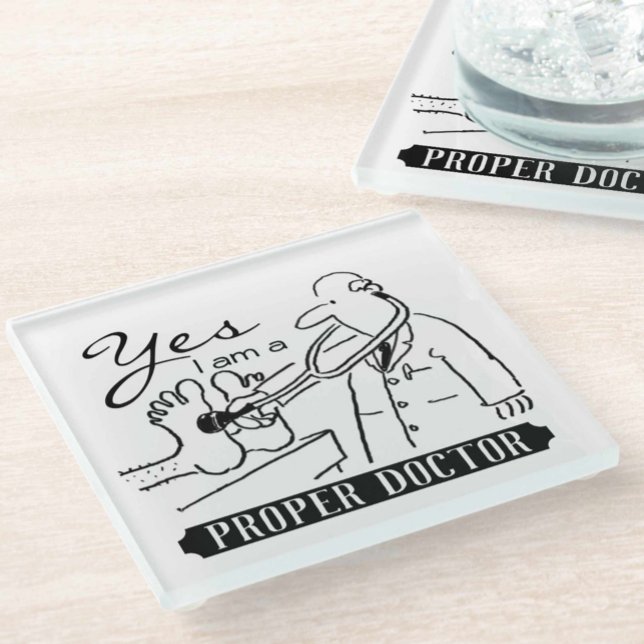 Posavasos De Vidrio Sí, soy un Médica adecuado. (Subido por el creador)