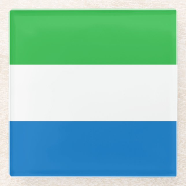 Posavasos De Vidrio Sierra Leone Flag (Anverso)