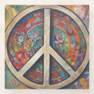 Posavasos De Vidrio Signo de paz arte pop