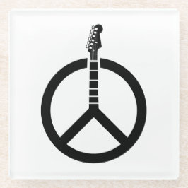 Posavasos De Vidrio Signo de paz de guitarra