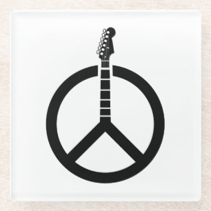 Posavasos De Vidrio Signo de paz de guitarra