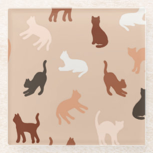 Posavasos De Vidrio Silhouette de gato