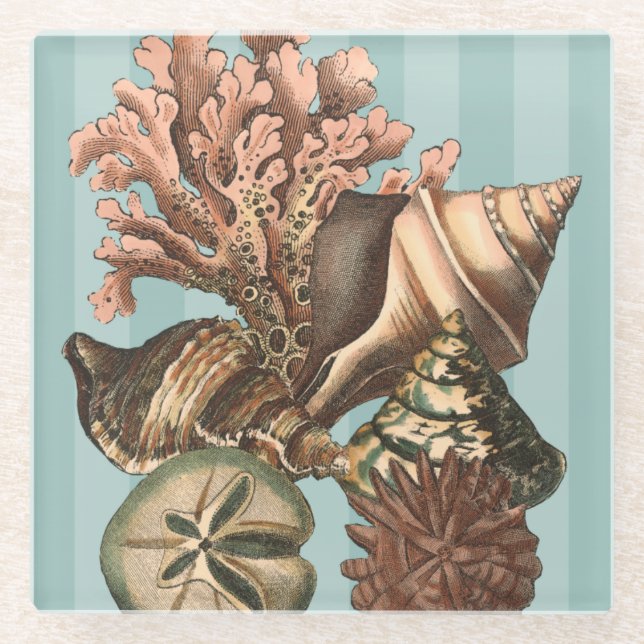 Posavasos De Vidrio Silhouette Sea Life (Anverso)