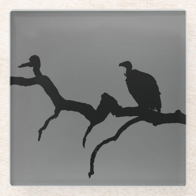 Posavasos De Vidrio Silhouette Vulture (Anverso)