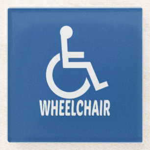 Posavasos De Vidrio silla de ruedas para discapacitados