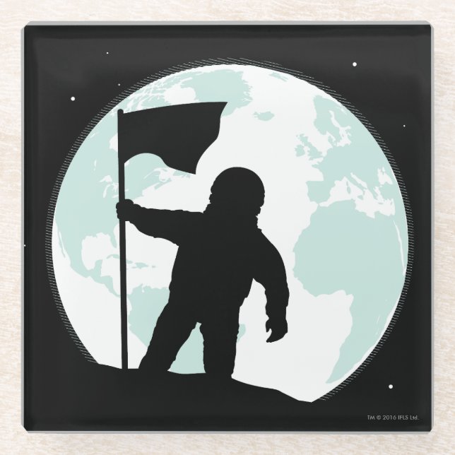 Posavasos De Vidrio Silueta del astronauta (Anverso)