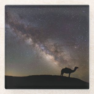 Posavasos De Vidrio Silueta y Milkyway del camello