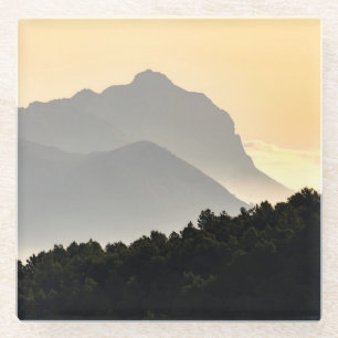 Posavasos De Vidrio Siluetas de montañas