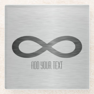 Posavasos De Vidrio Símbolo infinito sobre textura falsa Metalizado de