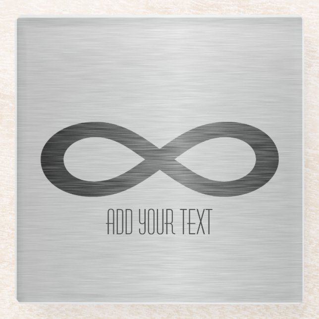 Posavasos De Vidrio Símbolo infinito sobre textura falsa Metalizado de (Anverso)