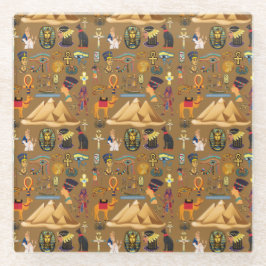 Posavasos De Vidrio Símbolo jeroglífico del patrón egipcio antiguo