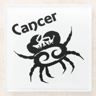 Posavasos De Vidrio Símbolo y signo zodiacal de Cáncer