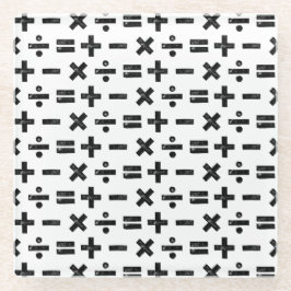 Posavasos De Vidrio Símbolos blancos y negros de todas las matemáticas