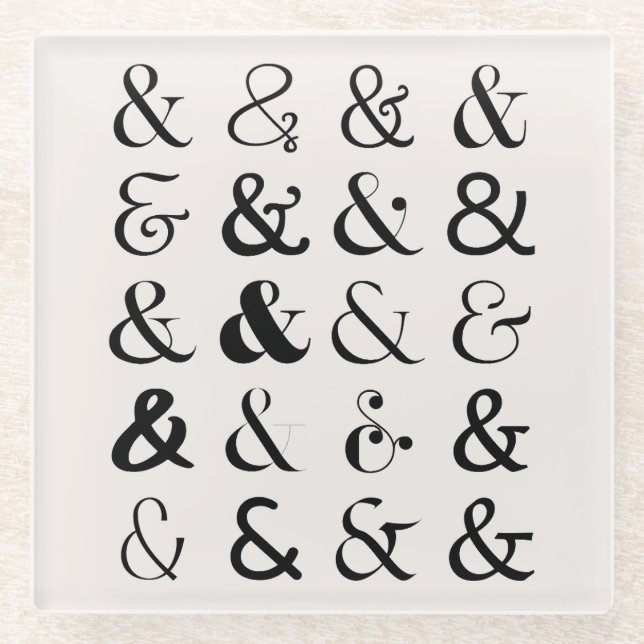 Posavasos De Vidrio Símbolos de Ampersand (Anverso)