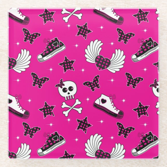 Posavasos De Vidrio Símbolos de Emo (Anverso)