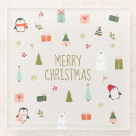 Posavasos De Vidrio Símbolos de Navidades pequeños