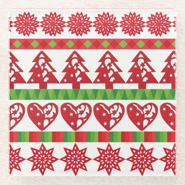 Posavasos De Vidrio Símbolos navidades (Anverso)
