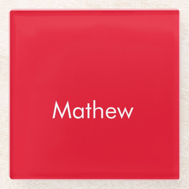 Posavasos De Vidrio simple initial letter monogram add your name lett  (Anverso)