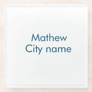 Posavasos De Vidrio simple letra inicial monograma añada su nombre