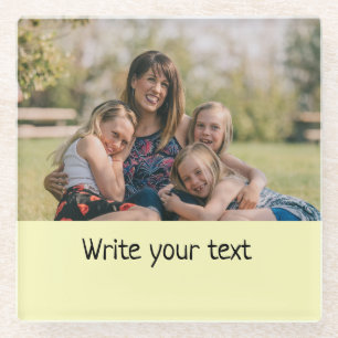 Posavasos De Vidrio simple mínimo añadir tu lista de navidades de foto