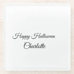 Posavasos De Vidrio SIMPLE MÍNIMO.CUTIE AGREGA NOMBRE BEBÉ feliz Hallo