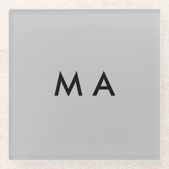 Posavasos De Vidrio Simple monogram add your name letter man minimal t (Anverso)