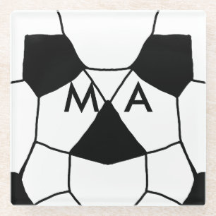 Posavasos De Vidrio Simple monograma añade tu letra de nombre hombre m