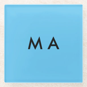 Posavasos De Vidrio Simple monograma añade tu nombre letra hombre mini