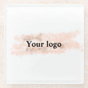 Posavasos De Vidrio Simple y minimalista logo personalizado elegante a
