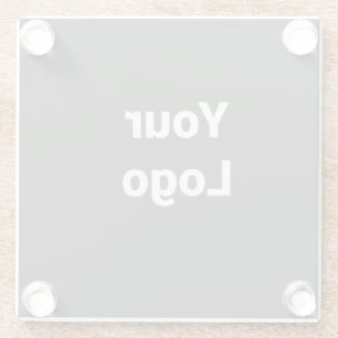 Posavasos De Vidrio Simple y minimalista logo personalizado elegante a