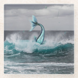 Posavasos De Vidrio Sirena buceando en la montaña rusa