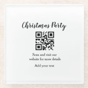 Posavasos De Vidrio Sitio web de fiesta de Navidad simple código de ba
