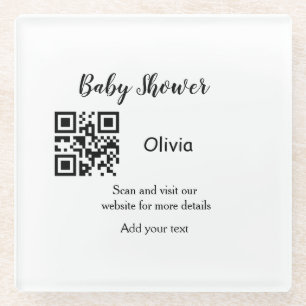 Posavasos De Vidrio Sitio web simple de ducha de bebé código de barras