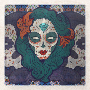 Posavasos De Vidrio Skull Ladies