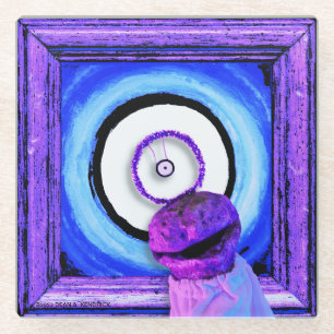 Posavasos De Vidrio Skwot sobre Assie the Barker Surreal Alien