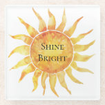 Posavasos De Vidrio Sky Sun Shine Bright<br><div class="desc">Shine bright orange sky sunshine</div>