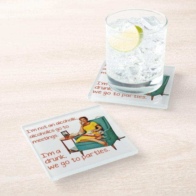 Posavasos De Vidrio SlipperyJoe socializando a la mujer de la cosecha  (Angular)