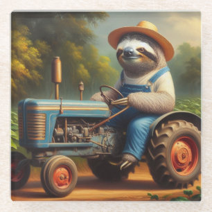 Posavasos De Vidrio Sloth Farmer