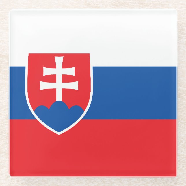 Posavasos De Vidrio Slovakia Flag (Anverso)