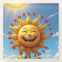 "Smiling Sun Coasters – Difunde Alegría con Eve