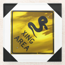 Posavasos De Vidrio Snake Crossing Glass Coaster