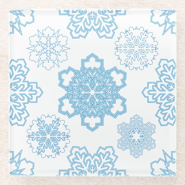 Posavasos De Vidrio Snowflake (Anverso)