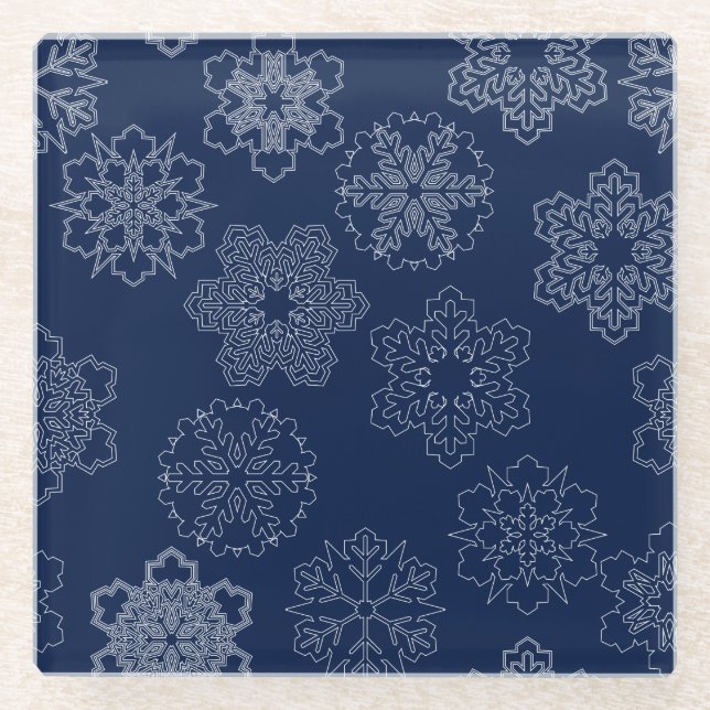 Posavasos De Vidrio Snowflake (Anverso)