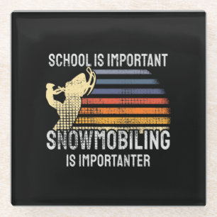 Posavasos De Vidrio Snowmobling Snowmobile