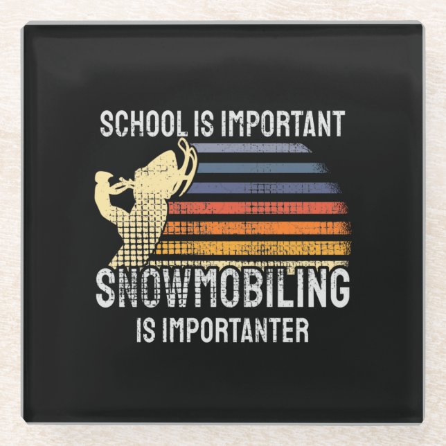 Posavasos De Vidrio Snowmobling Snowmobile (Anverso)