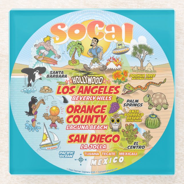 Posavasos De Vidrio SoCal (Anverso)
