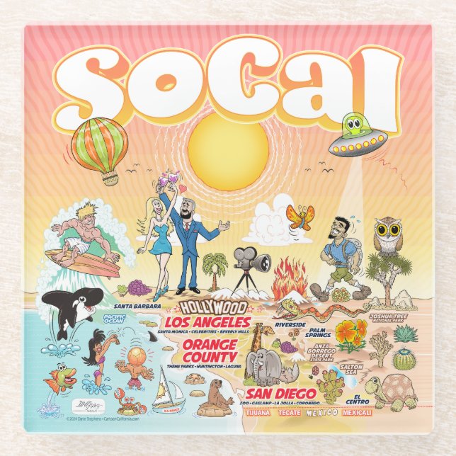 Posavasos De Vidrio SoCal (Anverso)