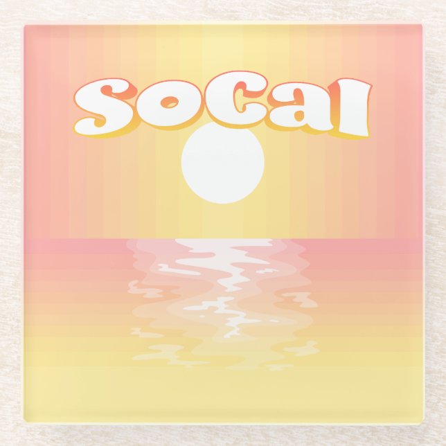 Posavasos De Vidrio SoCal Sunset (Anverso)